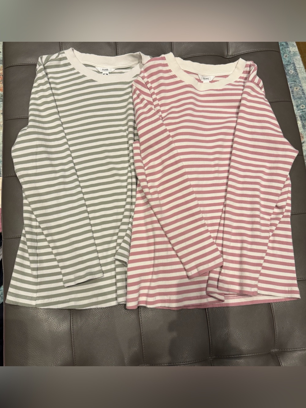2 Ribbed Striped Long Sleeve Shirts from Penningtons - 2X
